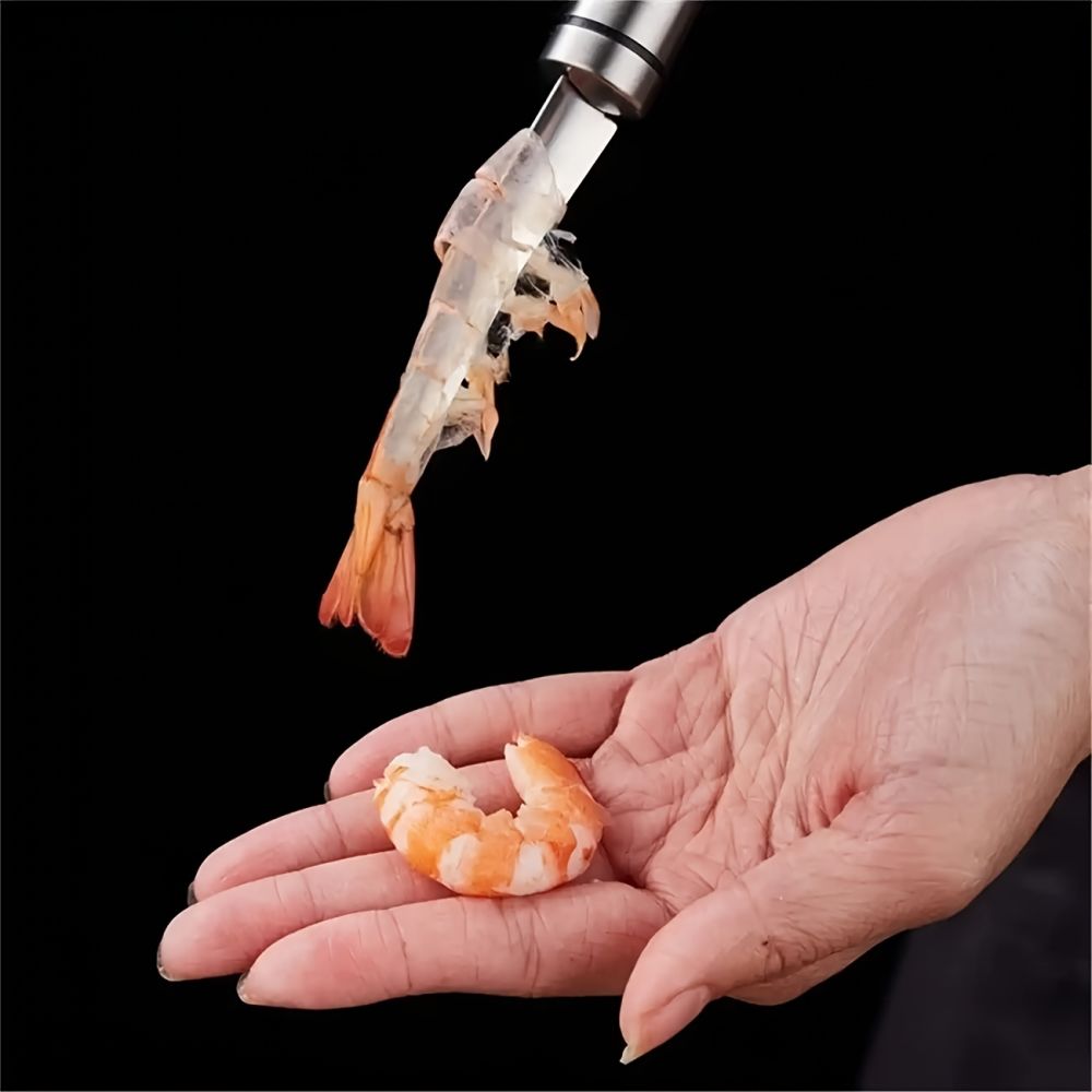 dropship 2pcs; 5 In 1 Multifunctional Shrimp Line Fish Maw Knife; Stainless Steel Portable Shrimp Cleaner Knife; Household Shrimp Line Knife; Fish Scale Planer Seafood Knives Tool For Kitchen