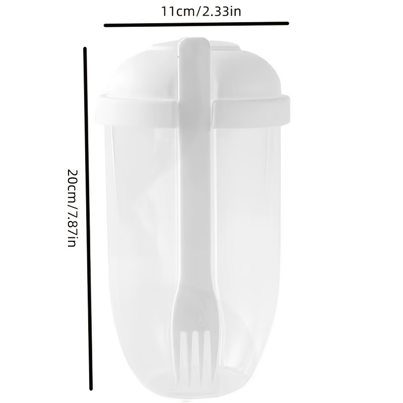 dropship 1pc Fresh Salad Cup; Keep Fit Salad Meal Shaker Cup; 1000ml/33.81oz; Portable Fruit Vegetable Milk Cup; 7.87''X2.33''