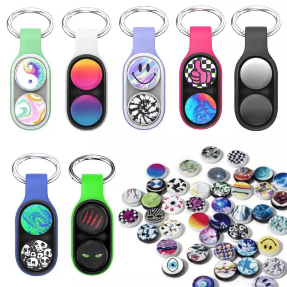 dropship Best-seller Finger Decompression Toy Pop Puck Fidget Toys Hand Spinner Magnet Toys Colorful Decompression Toys For Adults Kids Gifts Key Chain