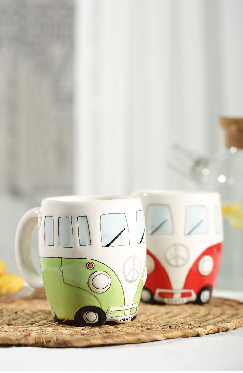 dropship Creative Ceramic Bus Cup Interesting Milk Coffee Mug