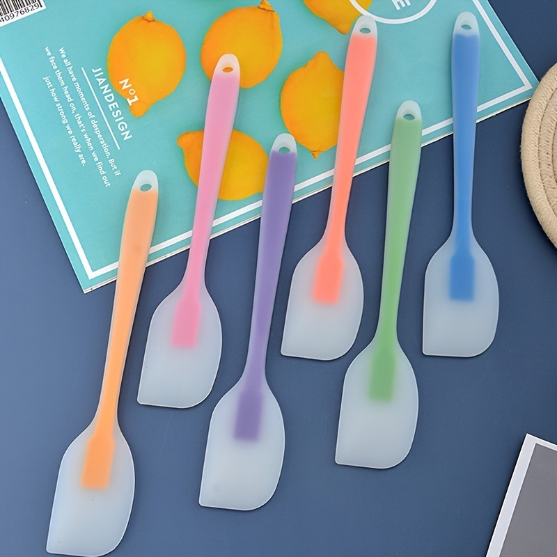 dropship 3pcs 1.57"x8.26" Translucent All-in-One Silicone Scraper; Cream Scraper