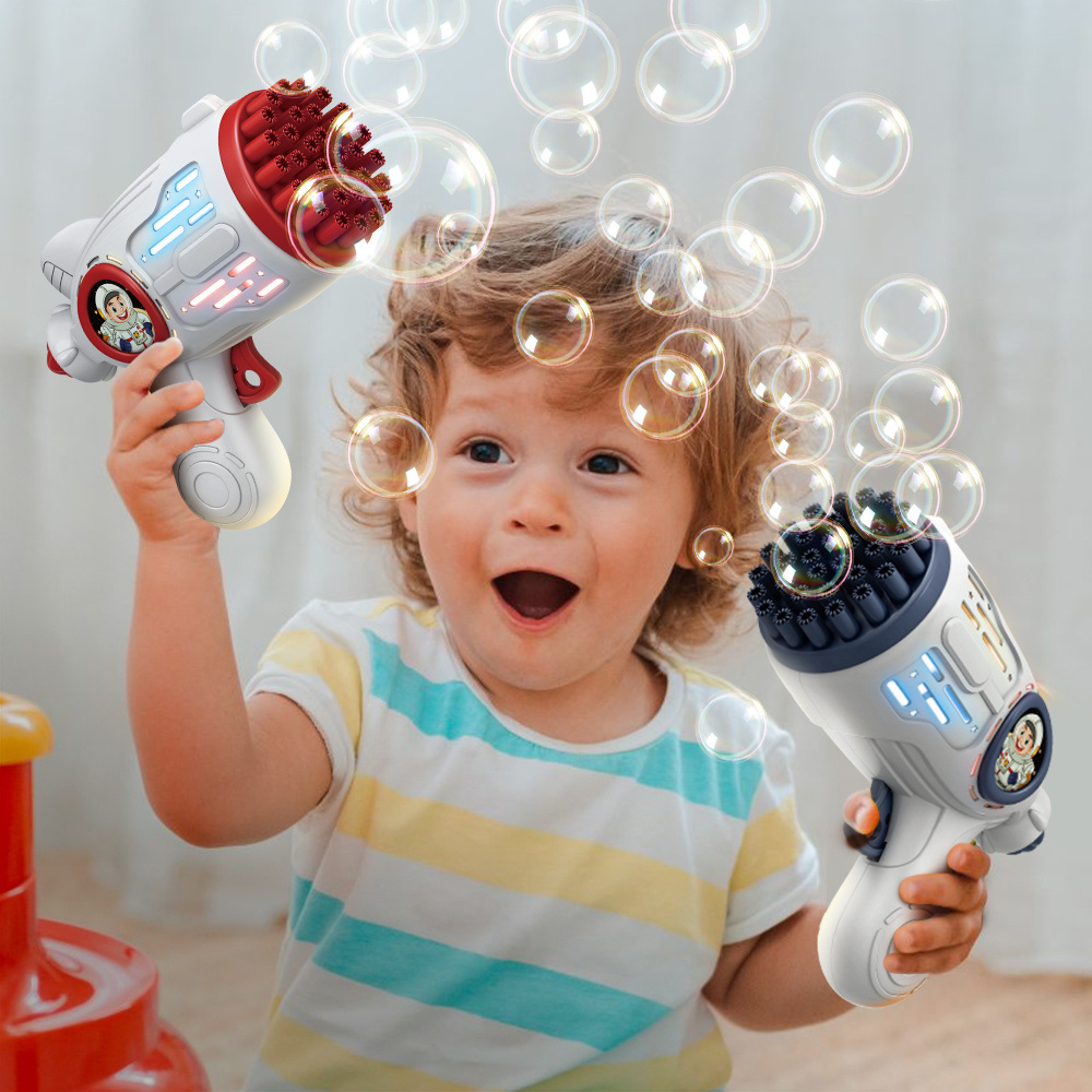 dropship 1pc, Bubble Gun, Electric Automatic Soap Rocket Bubble Machine, Portable Outdoor Party Gifts, Wedding Party Supplies, LED Light Blower Playthings, Birthday Gifts, Holiday Gifts