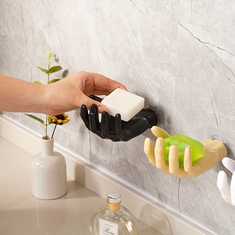 dropship 1pc Hand-shaped Wall Hook; Strong Punch-free Traceless Hook; Household Wall Mounted Key Mask Storage Hook; Bathroom Storage Rack