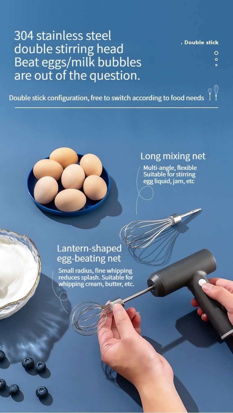 dropship Wireless Electric Food Mixer Portable 3 Speeds Egg Beater Baking Dough Cake Cream Mixer Kitchen Tools