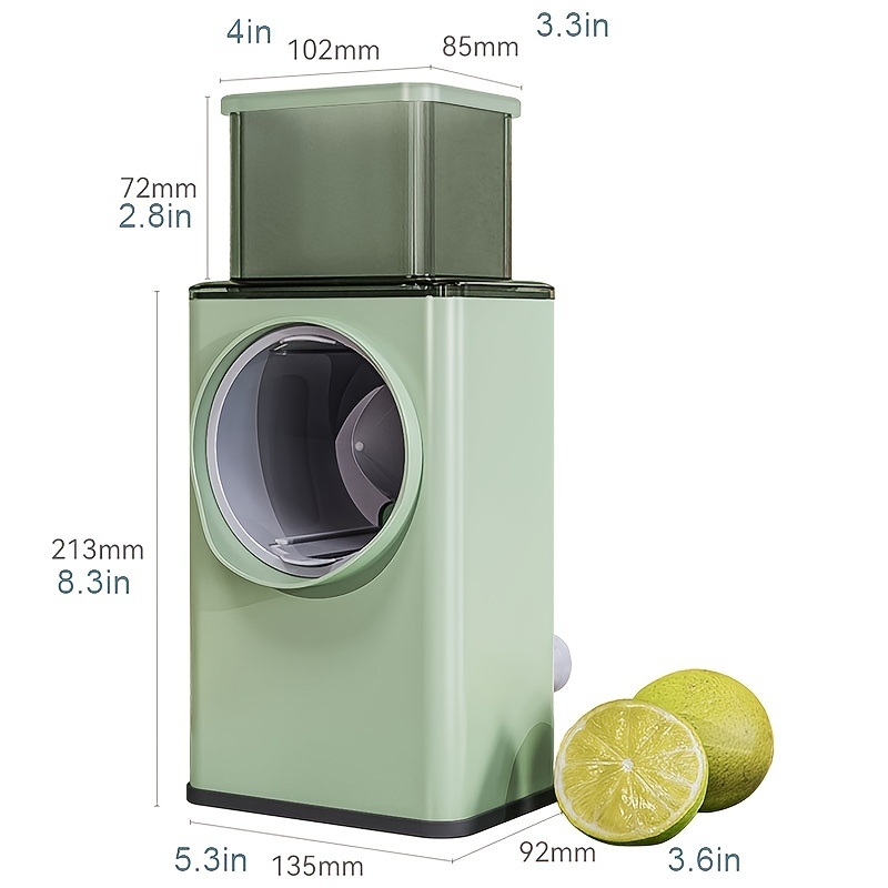 dropship 1pc Multifunctional Vegetable Cutter; Hand-cranked Potato Slicer; Lemon Grater; Drum Vegetable Grater With Handle