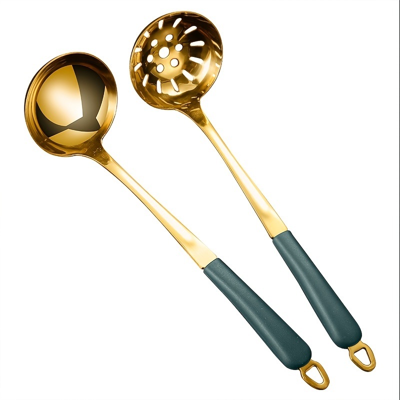 dropship 1 Piece Stainless Steel Silicone Handle Soup Spoon Hot Pot Spoon
