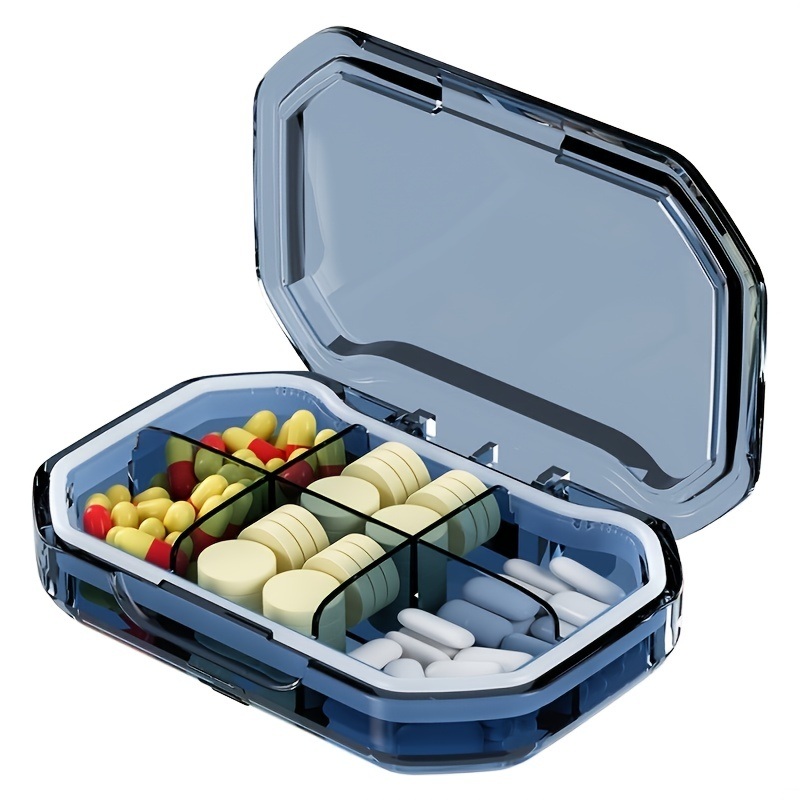 dropship 1pc Medicine Box; Portable Small Medicine Box For Seven Days A Week; Large-capacity Pill Organizer Storage Medicine Container