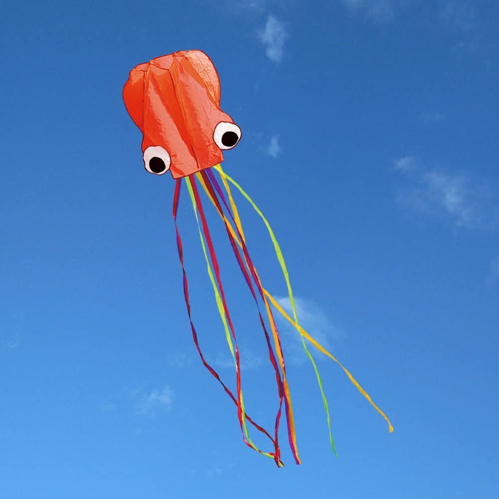 dropship 1pc Large Soft Octopus Easy Flyer Kite With 328ft Rope, 31*157 Inches Kite For For Kids Children Adult Beach Park