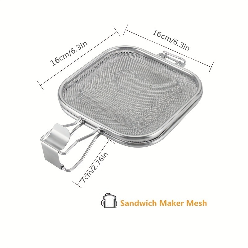 dropship Sandwich Toaster Bread Grill Net Stainless Steel Sandwich Grilling Basket Foldable Sandwich Baking Tool Oven Food Grill Rack