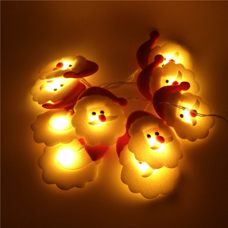 dropship 1.6M 10LED Santa Claus Snowflake Elk LED Light String Christmas Decoration 2021 Christmas Ornament New Year Xmas Gift Supplies