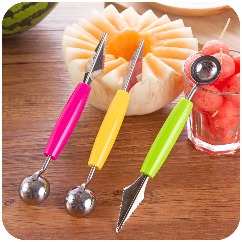 dropship Steel Fruit Digger Cutting Watermelon Artifact Fruit Ball Digging Ball Ice Cream Round Spoon Fruit Cutting Carving Knife