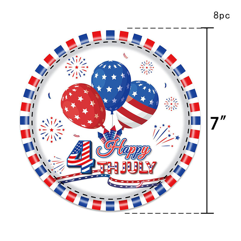 dropship American Independence Day Hat Balloon National Flag Disposable Tableware Set Happy 4th Of July USA National Day Party Decor