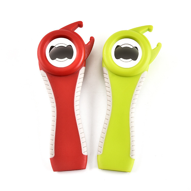 dropship 5 in 1 Multi function Stainless Steel plastic Can jar bottle open can Opener Ring Bottle Opener