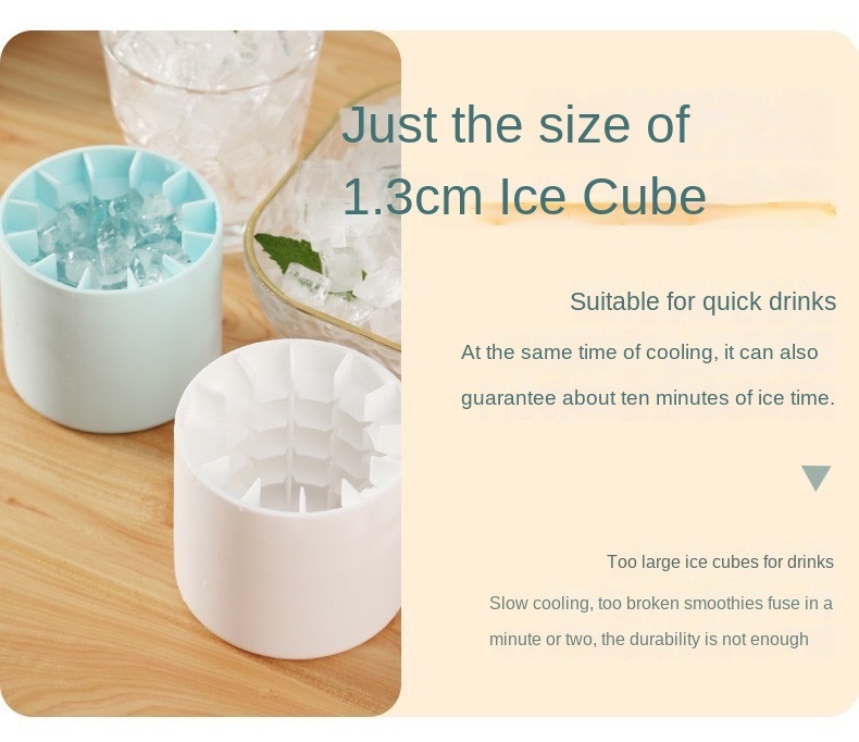 dropship Ice Bucket Cup Mold Ice Cubes Tray Food Grade Quickly Freeze Silicone Ice Maker Creative Design Ice Bucket Whiskey Beer Maker