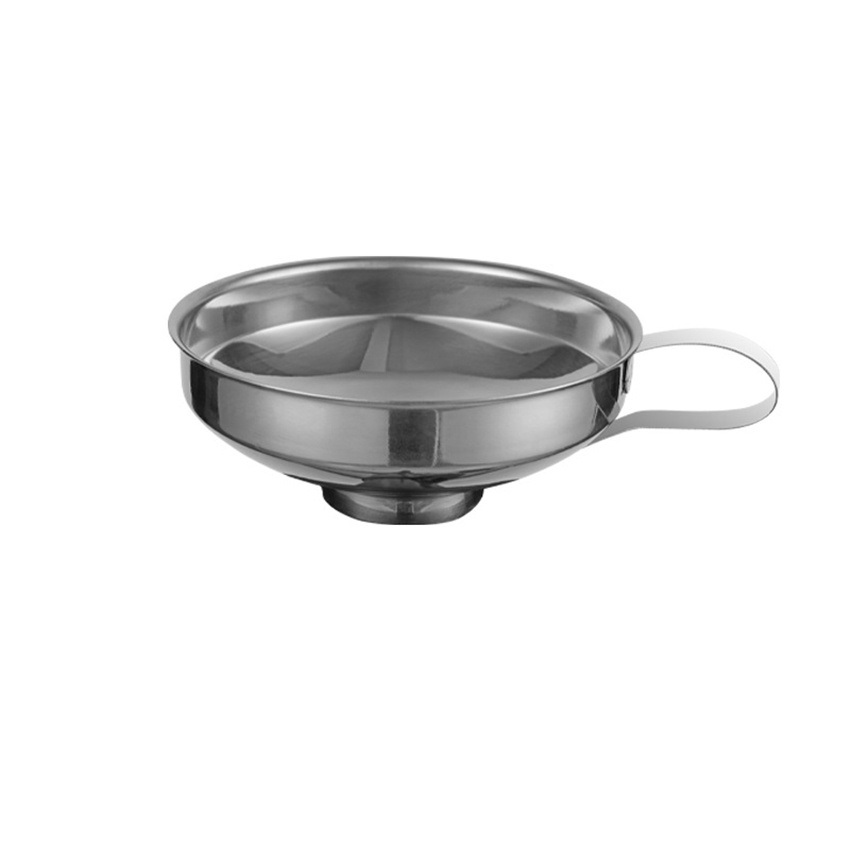 dropship 1pc; Thickened Stainless Steel Wide Mouth Funnel; Household Large Diameter Jam Funnel