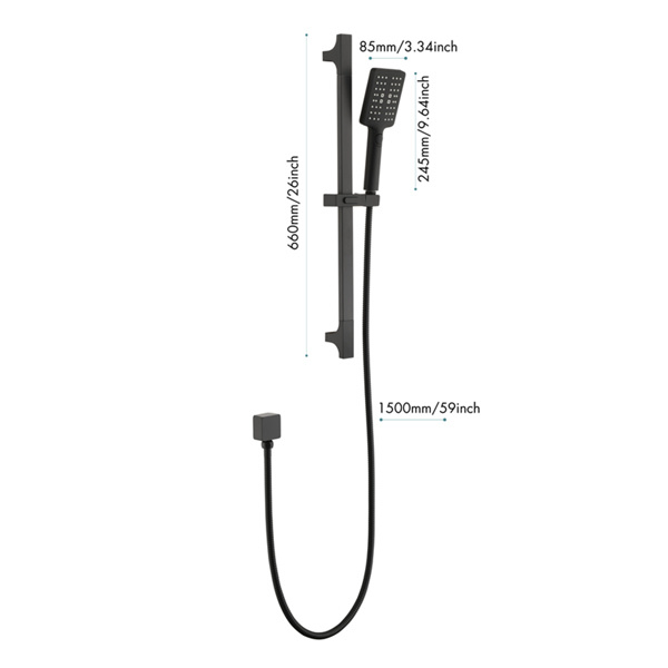 dropship Eco-Performance Handheld Shower with 26-Inch Slide Bar and 59-Inch Hose