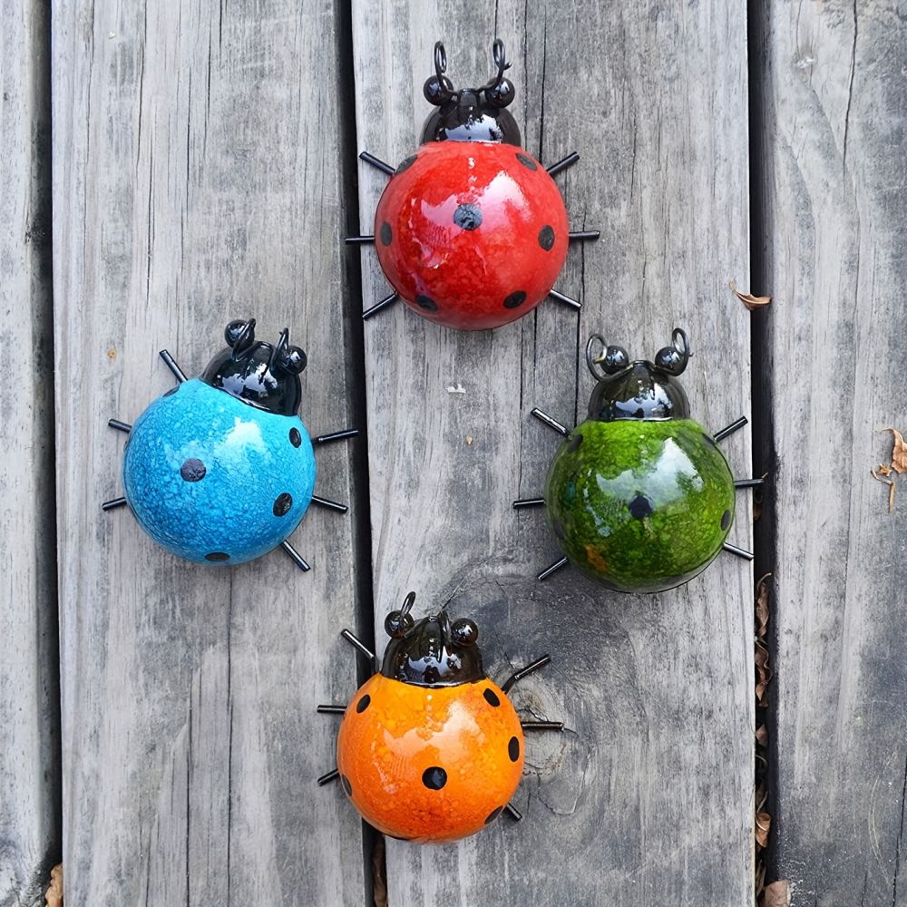 dropship 4pcs; Metal Wall Art; Metal Bumble Bee Wall Decor; 3D Iron Bee Art Sculpture Hanging Wall Decorations For Outdoor Home Garden