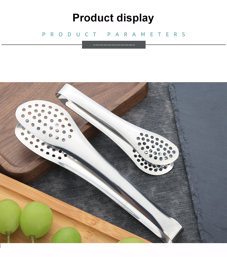 dropship 1PCS Kitchen utensils BBQ Food Clip kitchen Chief Tongs Stainless Steel Portable for Picnic Barbecue Cooking Articles