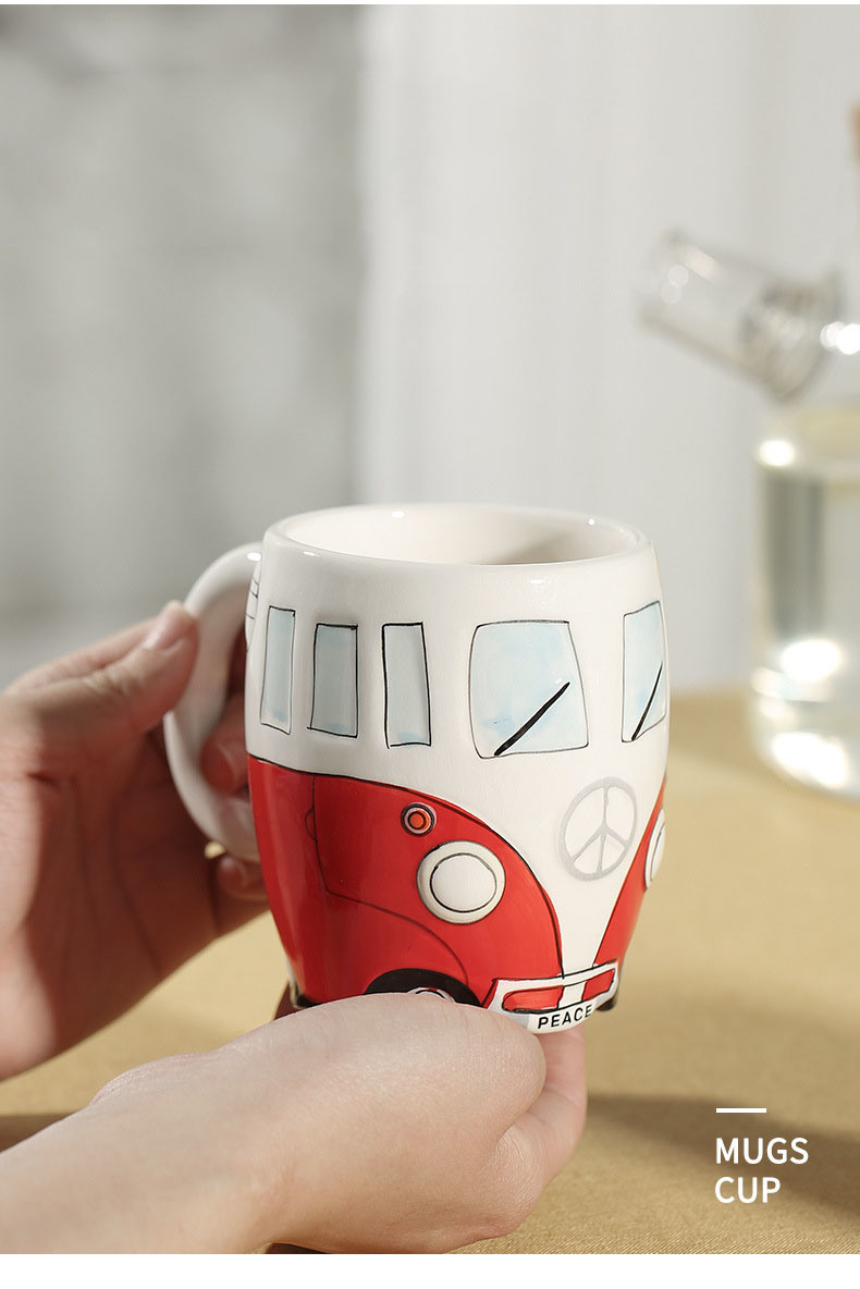dropship Creative Ceramic Bus Cup Interesting Milk Coffee Mug