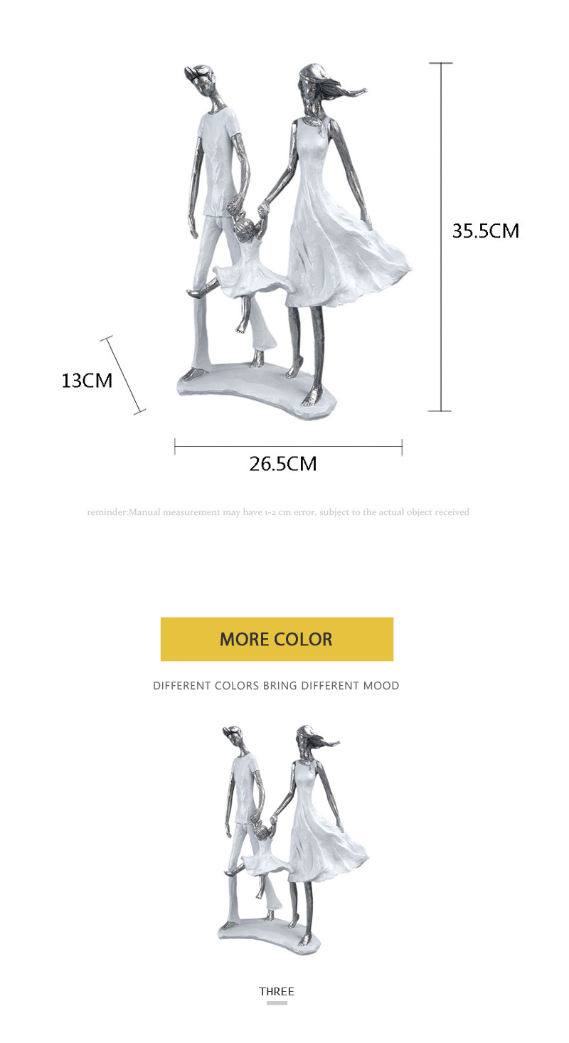 dropship NORTHEUINS Resin Family Statues Nordic Creative Abstract Figurines for Interior Home Living Room Desktop Decoration Accessories