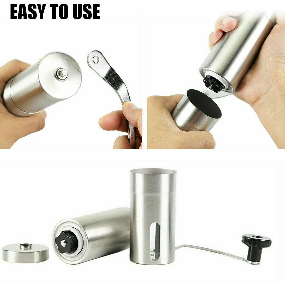 dropship Portable Home Manual Coffee Grinder Stainless Steel with Ceramic Burr Bean Mill