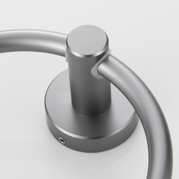 dropship Towel Ring Gun Grey; Bath Hand Towel Ring Thicken Space Aluminum Round Towel Holder for Bathroom