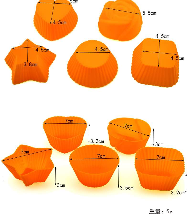 dropship 5pcs/Set Silicone Cake Mold Round Shaped Muffin Cupcake Baking Molds Kitchen Cooking Bakeware Maker DIY Cake Decorating Tools