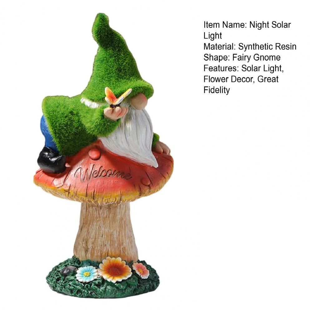 dropship Gnome Night Solar Light Flower Decor Dimming Built-in Photoreceptor System Automatic Garden Decoration Fairy Desk Solar Light