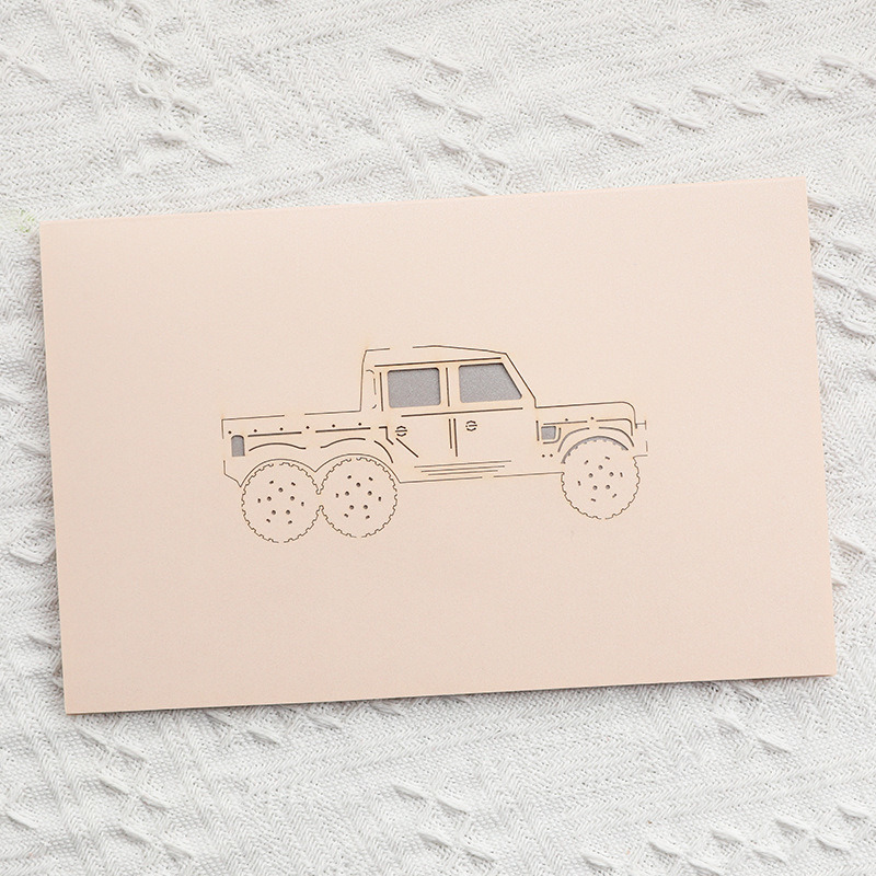 dropship 1pc Car Pop Up Card With Envelope Handmade 3D Greeting Card For Father's Day; Birthday Card For Dad; Men; Boyfriend; Husband; Boys; Kids 13*20cm(5.1*7.9 Inch)