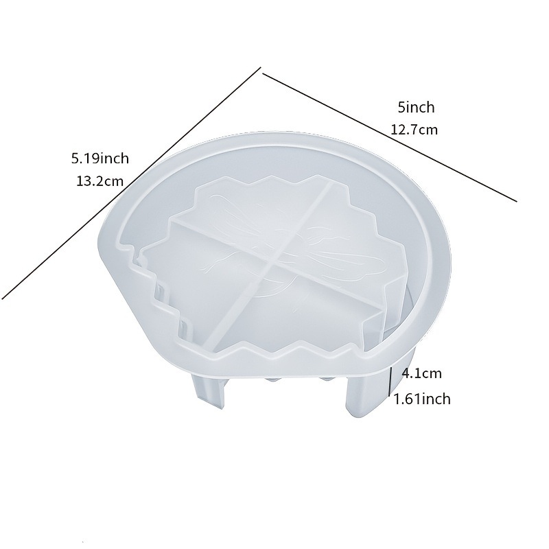 dropship 1pc/5pcs Crystal Drip Rubber Bee Coaster Honeycomb Honeycomb Coaster Setting Table Spacer Silicone Mold