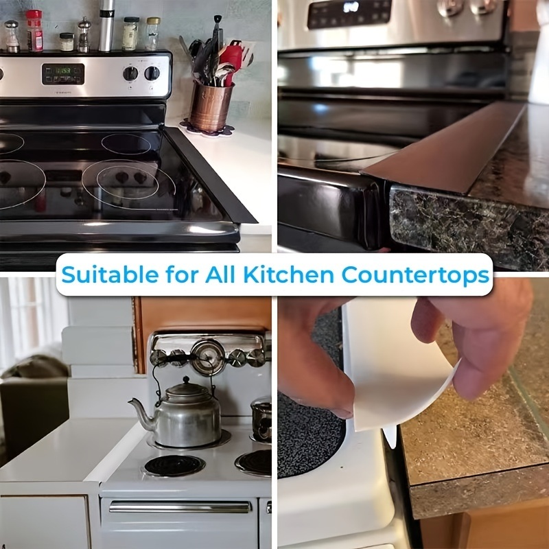 dropship Stovetop Protector; 1pc Silicone Stove Gap Cover; Kitchen Counter Gap Filler; Heat Resistant Oven Gap Filler; Between Kitchen Appliances Washing Machine And Stovetop; Easy Clean