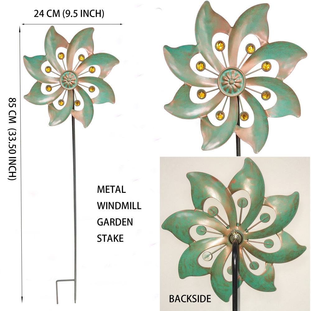 dropship 1pc Wind Spinner With Garden Stake; Kinetic Wind Spinners Outdoor Garden Stake For Yard And Garden
