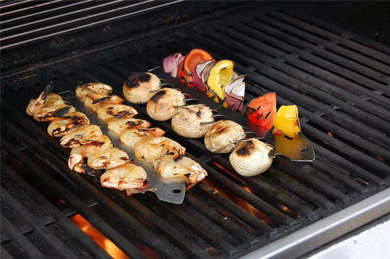 dropship Stainless steel barbecue skewer fish bone skewer skewer meat tool BBQ utensils BBQ grill grill mesh Proud Grill Slide