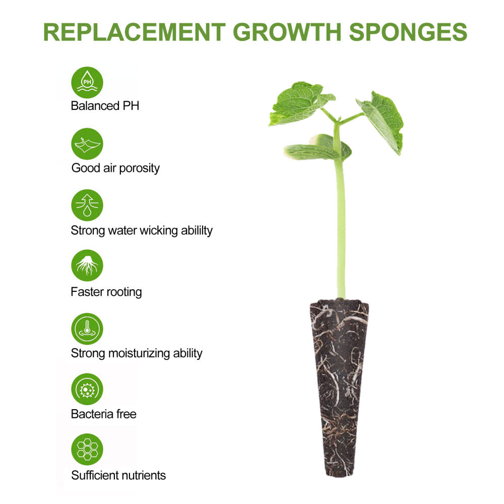 dropship Seed Grow Sponges Replacement Root Growth Sponges Seedling Starter Plugs Seed Starting Seed Pod Hydroponic Garden Planting