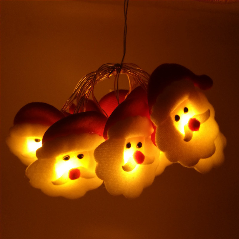 dropship 1.6M 10LED Santa Claus Snowflake Elk LED Light String Christmas Decoration 2021 Christmas Ornament New Year Xmas Gift Supplies
