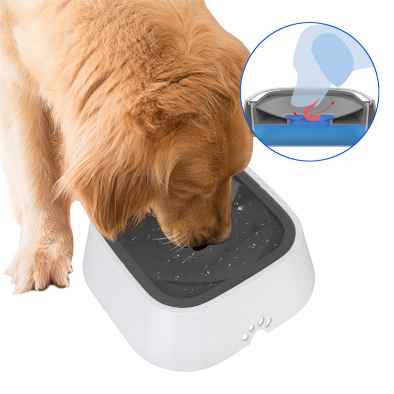 dropship 1.5L Cat Dog Water Bowl Carried Floating Bowl Anti-Overflow Slow Water Feeder Dispenser Pet Fountain ABS&PP Dog Supplies