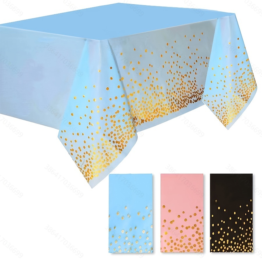 dropship 1pc/3pcs; Rectangular Dot Tablecloth; Dot Disposable Tablecloth; Reusable Disposable Party Tablecloth For Birthday/Wedding/Party/Banquet 54x108inch