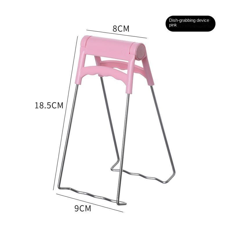 dropship 1pc Stainless Steel Gripper Clip; Bowl Plate Pot Pan Dish Clip; Foldable Anti-scalding Tray-lifter Pot Holder Kitchen Tool