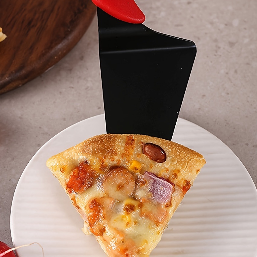 dropship 1pc; Cake Server; Stainless Steel Pizza Shovel; Black Red Cake Knife Cake Cutter; Pizza Pie Server; Kitchen Baking Tool; Household Item