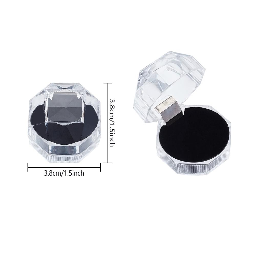 dropship 40pcs Black Clear Plastic Ring Boxes Crystal Earrings Jewelry Storage Boxes Display Organizer Case With Foam Insert