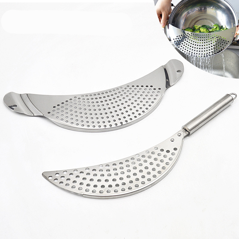 dropship 1pc Strainer Drain Leakproof Washing Rice Baffle Sieve Vegetable Fruit