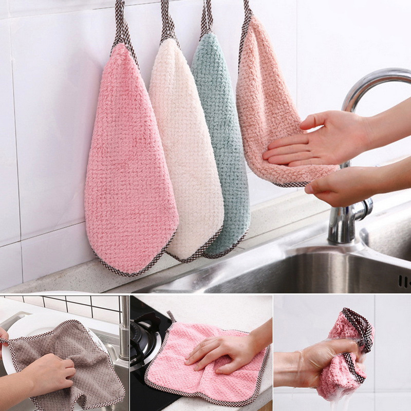 dropship Kitchen daily dish towel; dish cloth; kitchen rag; non-stick oil; thickened table cleaning cloth; absorbent scouring pad