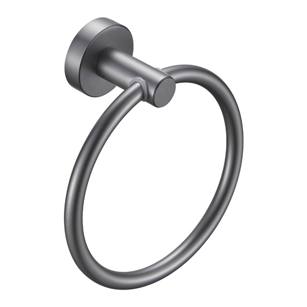 dropship Towel Ring Gun Grey; Bath Hand Towel Ring Thicken Space Aluminum Round Towel Holder for Bathroom