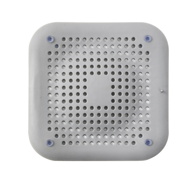 dropship Square Hair Drain Cover for Filter Shower; Drain Protection Flat Strainer Stopper with 4 Suction Cups; Sink Drain for Bathroom