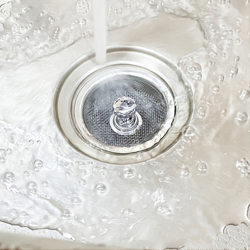 dropship 1pc Sink Filter With Plug; Kitchen Stainless Steel Water Filter; Wash Basin Slag Screen
