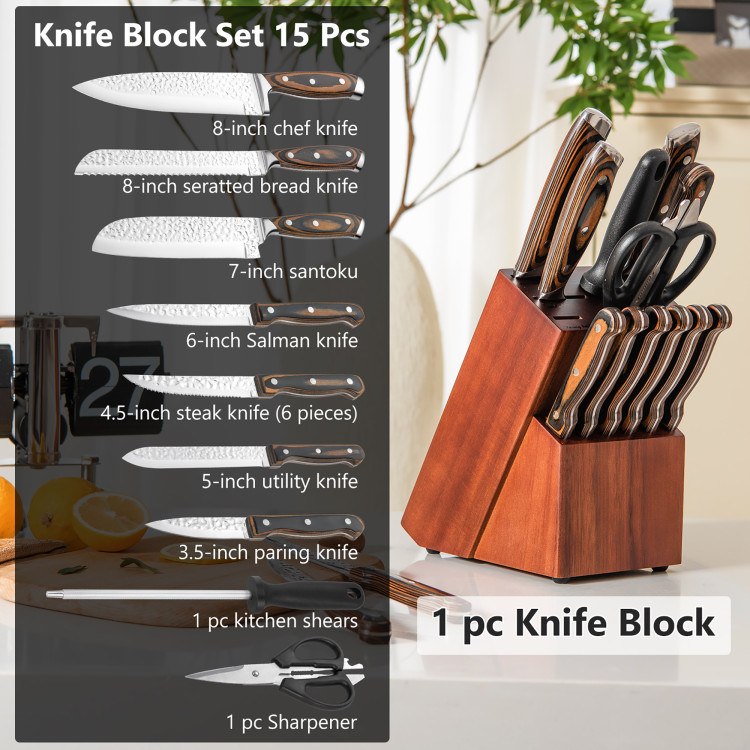 dropship Daily Necessities Kitchen Knife Set Stainless Steel Knife Block Set