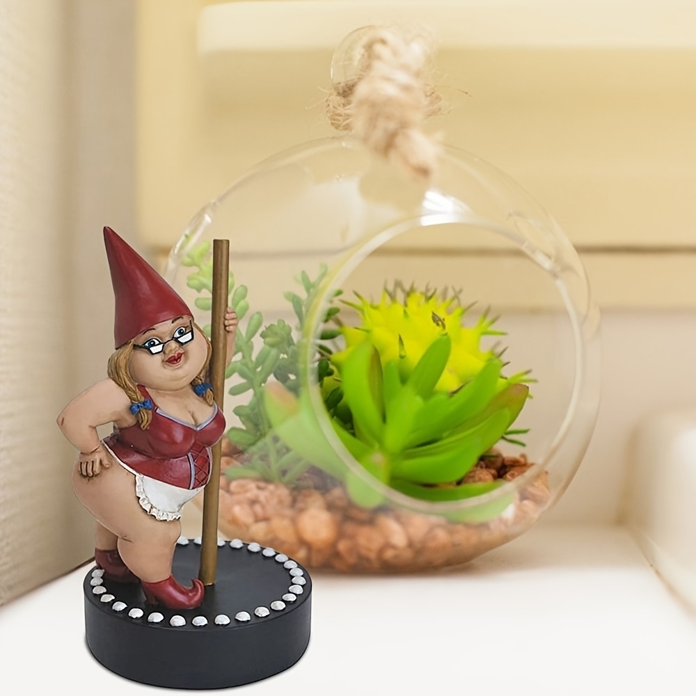 dropship 1pcs Gnome Figure Statue Crafts; Resin Women Pole Dancing Goblin Ornaments; For Garden Home Decor Bedroom Office Lawn (3.6*3.2*6.6inch)