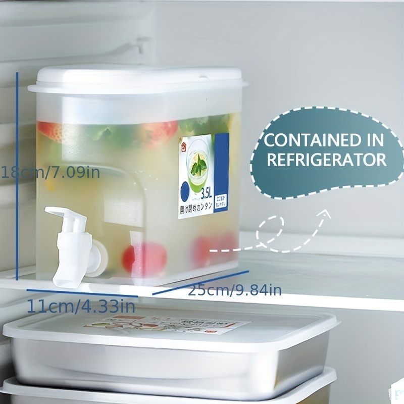dropship 1pc 3.5L Cold Water Bucket Put Refrigerator Lemon Cold Water Cold Bubble Bottle Ice Water Tea Kettle With Faucet Cold Kettle