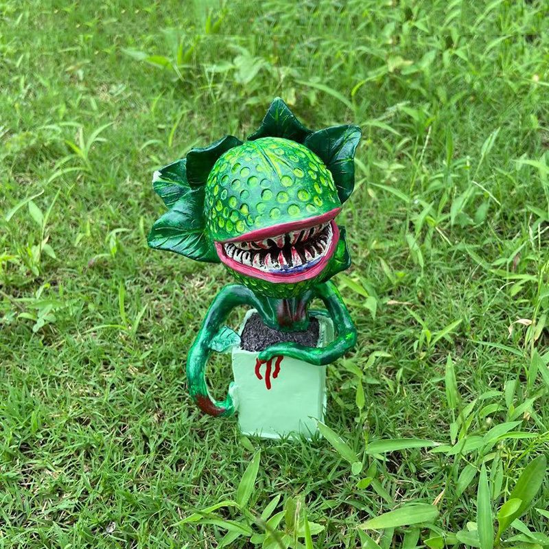 dropship New CannibalPlant Art Craft; Resin Prop For Movie; Garden Ornament; Horror Halloween Decoration