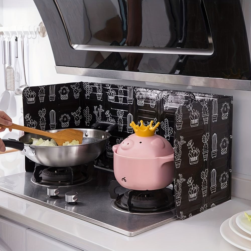 dropship 1pc Aluminum Foldable Splash-proof Net; Kitchen Tools; Gas Stove Bezel; Frying Pot; Oil-proof And Splash-proof Net; Kitchen Accessories